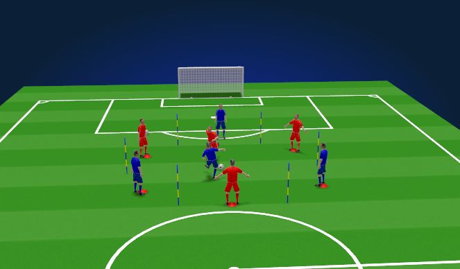 Football/Soccer Session Plan Drill (Colour): 1v1 - Play to Target 