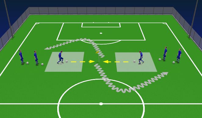 Football/Soccer Session Plan Drill (Colour): Ball Manipulation - Warm Up 2