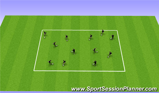Football/Soccer Session Plan Drill (Colour): Ball Each Warm Up