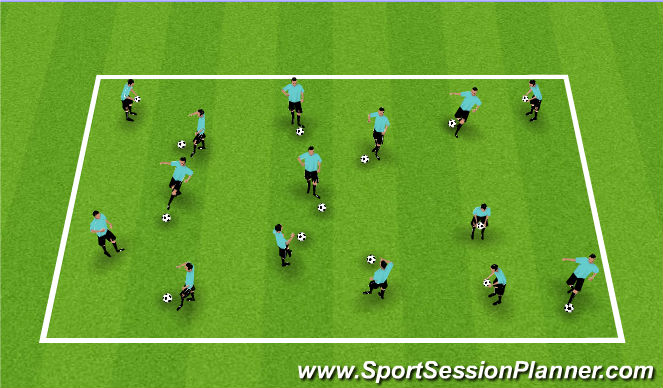 Football/Soccer Session Plan Drill (Colour): Ball Control