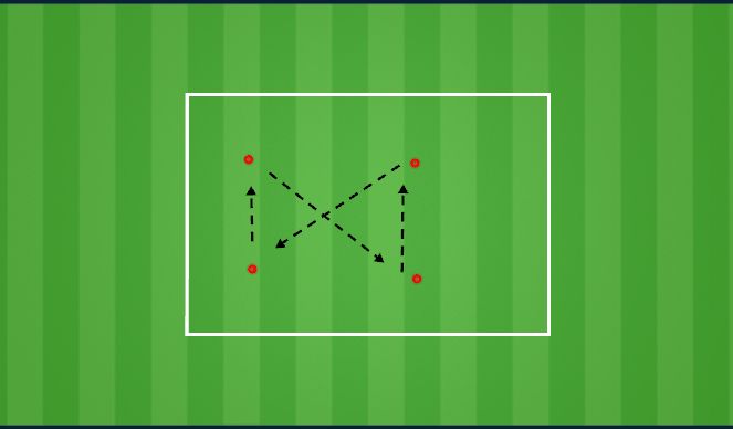 Football/Soccer Session Plan Drill (Colour): Moving the ball with forward play - Warm up