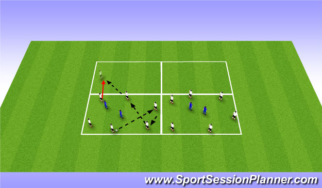 Football/Soccer Session Plan Drill (Colour): moving rondo