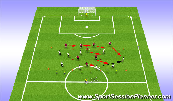 Football/Soccer Session Plan Drill (Colour): 8 v 9