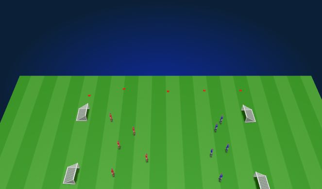 Football/Soccer Session Plan Drill (Colour): Possession into Mini Goal