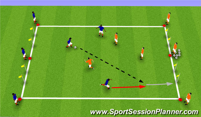 Football/Soccer Session Plan Drill (Colour): 3v3 Outta Here