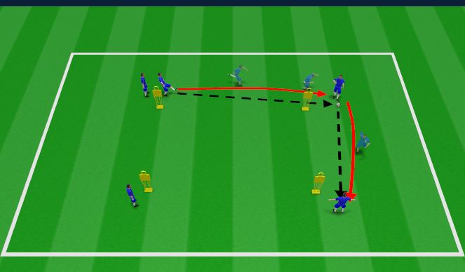 Football/Soccer Session Plan Drill (Colour): Passing Activation - 'Play & Press' (Work:Rest = 2:1)