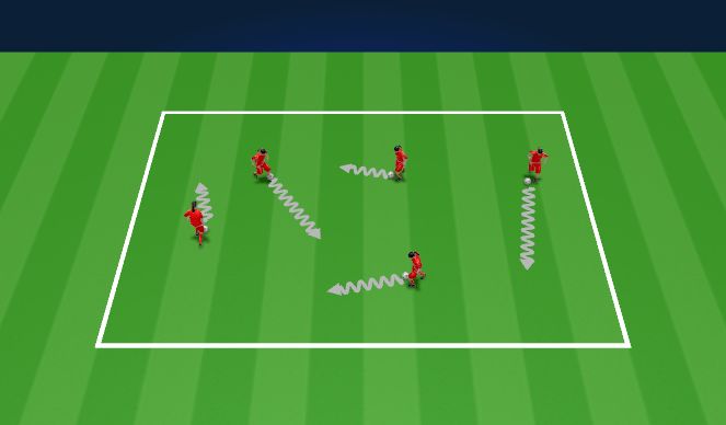 Football/Soccer Session Plan Drill (Colour): Ball mastery (Spiderman Tag)