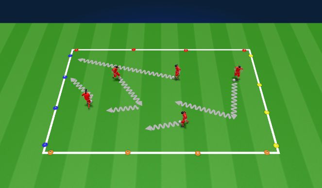 Football/Soccer Session Plan Drill (Colour): Dribble Line Colour