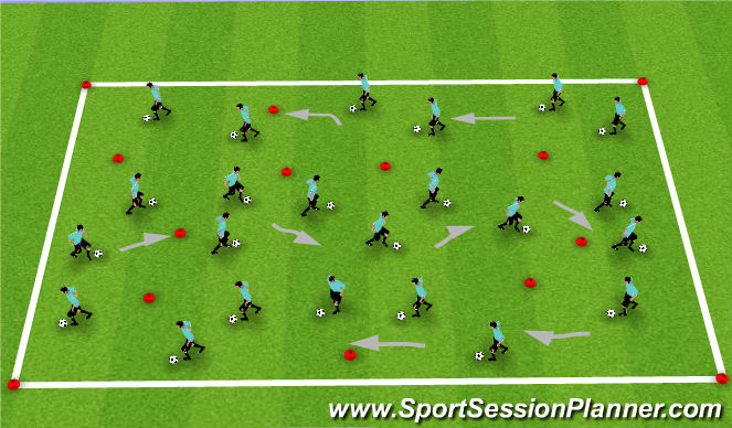 Football/Soccer Session Plan Drill (Colour): Arrival Activity/Warm-Up
