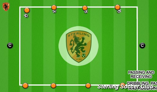 Football/Soccer Session Plan Drill (Colour): PASSING AND RECEIVING