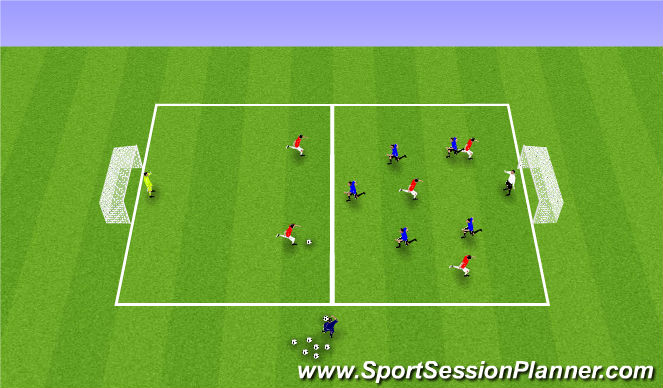 Football/Soccer Session Plan Drill (Colour): 6v6 Conditioning Game (Overload Fitness)