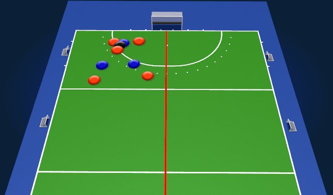 Hockey Session Plan Drill (Colour): Lesson 3 - Defensive Overload