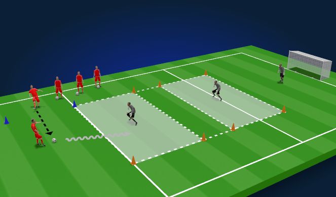 Football/Soccer Session Plan Drill (Colour): Deløvelse 1