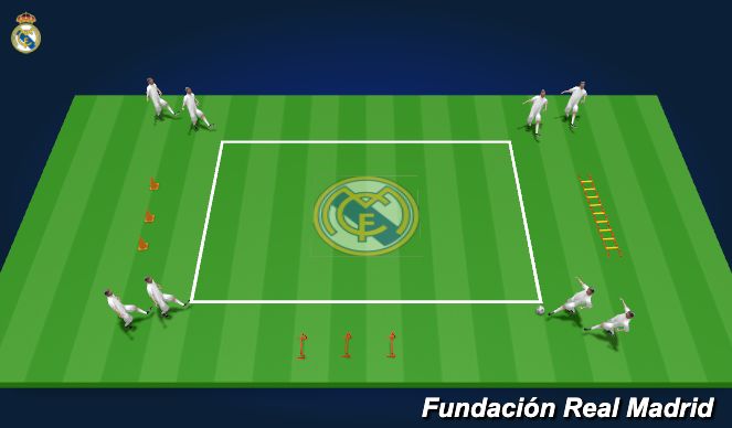 Football/Soccer Session Plan Drill (Colour): Warm-up - Passing Drill in a Square