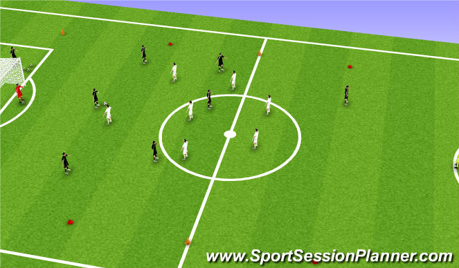Football/Soccer Session Plan Drill (Colour): 8 v 8 Game