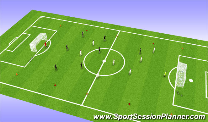 Football/Soccer Session Plan Drill (Colour): 8 v 8 Game