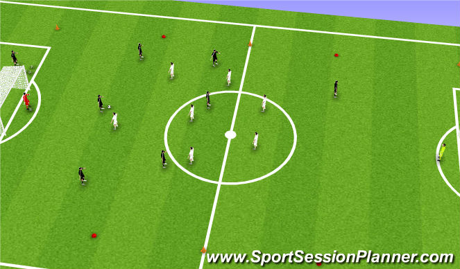 Football/Soccer Session Plan Drill (Colour): 8 v 8 Game