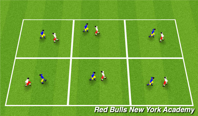 Football/Soccer Session Plan Drill (Colour): Fencing warn-up(body shape)