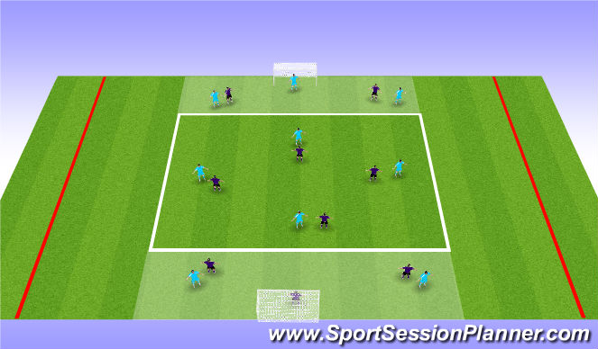 Football/Soccer Session Plan Drill (Colour): Playing out from the back - diamond