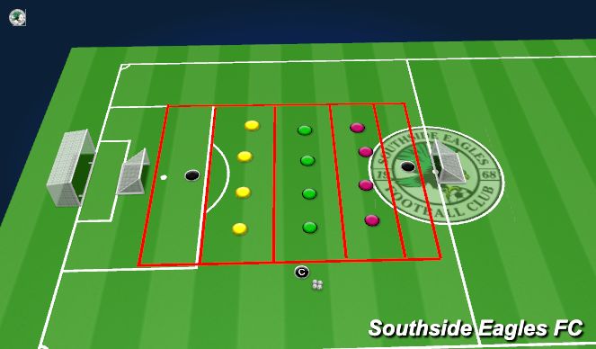 Football/Soccer Session Plan Drill (Colour): 4v4v4+2