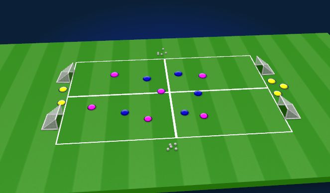 Football/Soccer Session Plan Drill (Colour): 5v5 in 4 quadrants