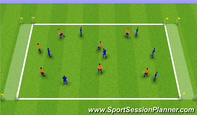 Football/Soccer Session Plan Drill (Colour): Possession Endline Game