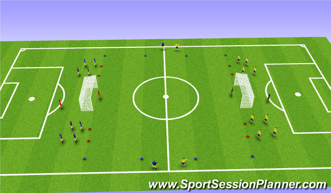 Football/Soccer Session Plan Drill (Colour): Flying Changes