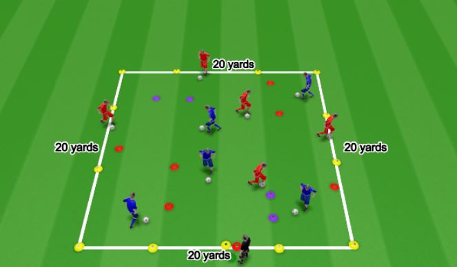 Football/Soccer Session Plan Drill (Colour): Warmup: Ball mastery