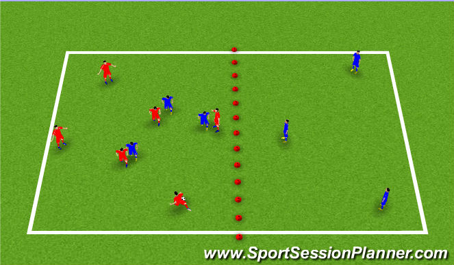 Football/Soccer Session Plan Drill (Colour): Possession Game Double Fields