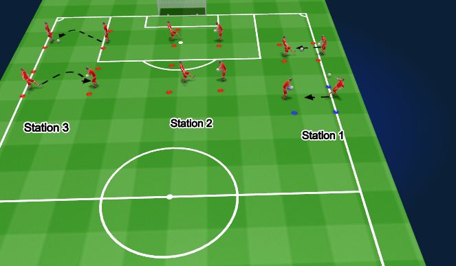 Football/Soccer Session Plan Drill (Colour): Ball Mastery - Warm up 