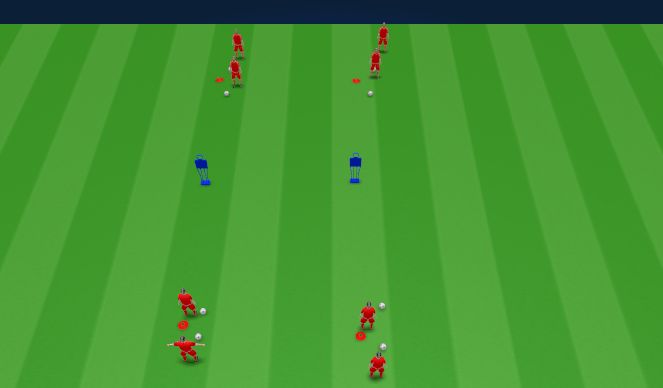 Football/Soccer Session Plan Drill (Colour): Technical (Unopposed) - Running with the Ball at Mannequins