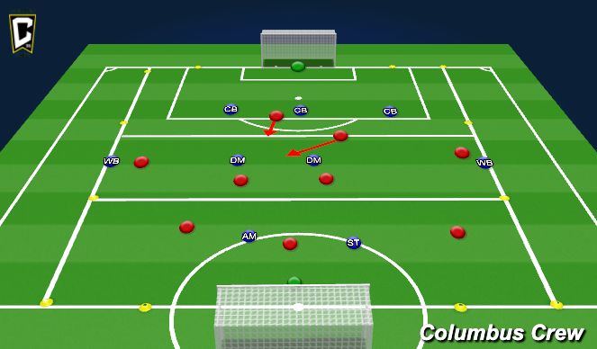 Football/Soccer Session Plan Drill (Colour): 7B DEF Phase 2