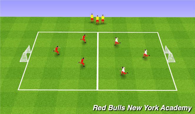 Football/Soccer Session Plan Drill (Colour): 3v3v3