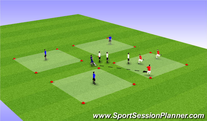 Football/Soccer Session Plan Drill (Colour): 4-SQUARE: Transition