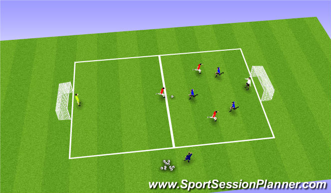 Football/Soccer Session Plan Drill (Colour): 4v4 Conditioning Game (Overload Fitness)