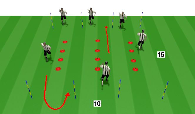 Football/Soccer Session Plan Drill (Colour): Warm up