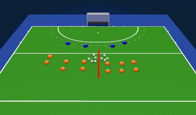 Hockey Session Plan Drill (Colour): 3v2