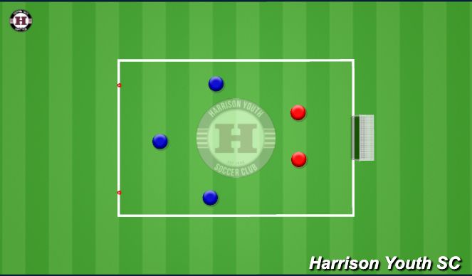 Football/Soccer Session Plan Drill (Colour): 3 vs 2