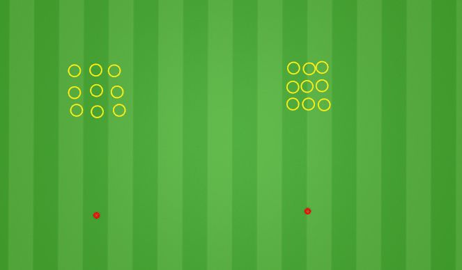 Football/Soccer Session Plan Drill (Colour): Tic Tac Toe