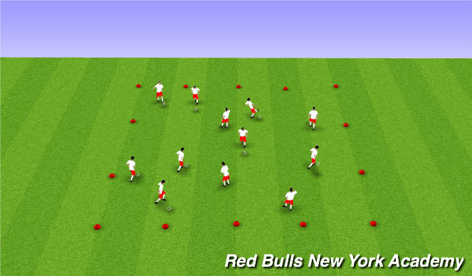 Football/Soccer Session Plan Drill (Colour): Warm Up - Ball Mastery