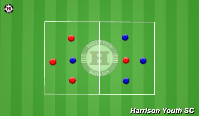 Football/Soccer Session Plan Drill (Colour): Possession Game 2 squares