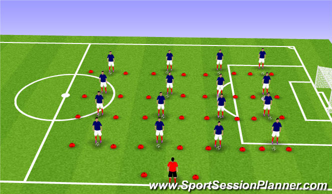 Football/Soccer Session Plan Drill (Colour): Warm Up - Ball Mastery