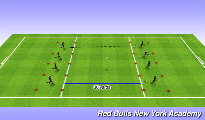 Football/Soccer Session Plan Drill (Colour): Distance Passing