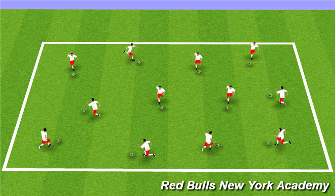 Football/Soccer Session Plan Drill (Colour): Foot Skill Warm-up