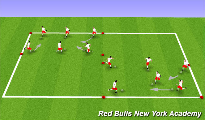 Football/Soccer Session Plan Drill (Colour): Dribbling/Shielding