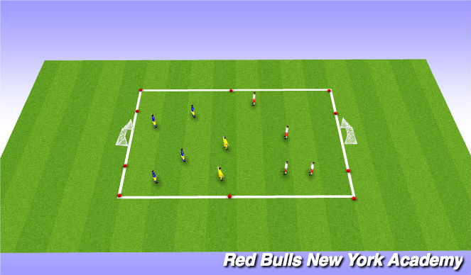Football/Soccer Session Plan Drill (Colour): Free play 4v4