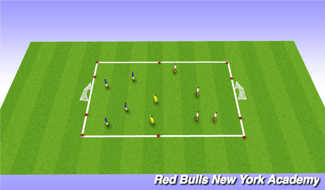 Football/Soccer Session Plan Drill (Colour): Free play 4v4