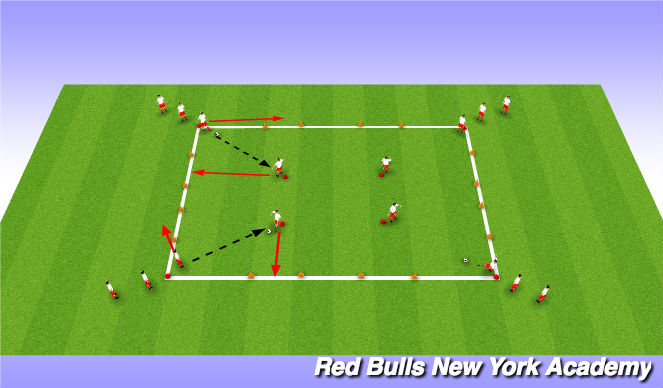 Football/Soccer Session Plan Drill (Colour): Semi-opposed