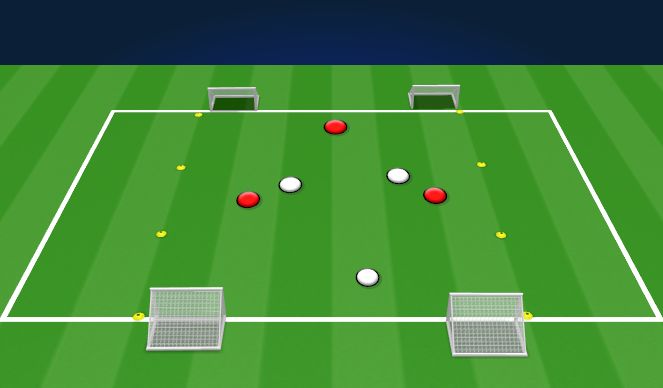 Football/Soccer Session Plan Drill (Colour): 3 v 3 Att/Def