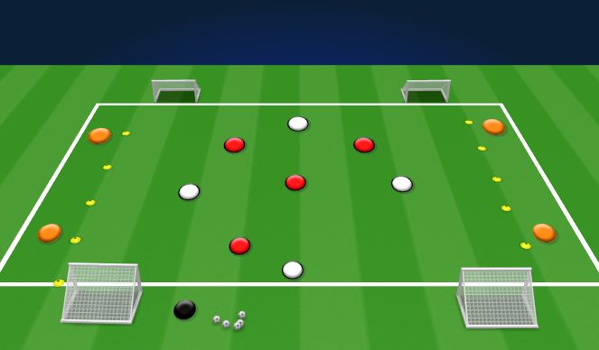 Football/Soccer Session Plan Drill (Colour): 4 v 4 + 4 possession with T2D